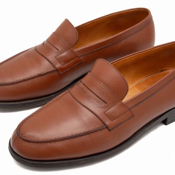 1k.$ J.M. Weston 180 Penny Loafers Brown Leather Handmade France UK 9.5 US 10.5E main image 14